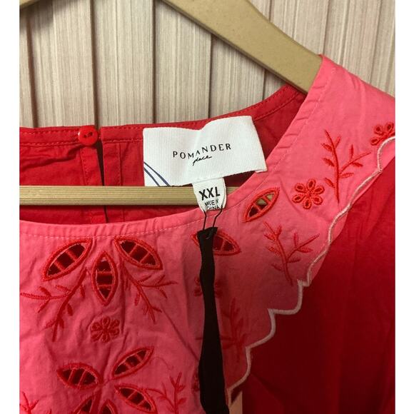Pomander Place by Tuckernuck Embroidered Cotton Dress Red Size XXL - Picture 5 of 8